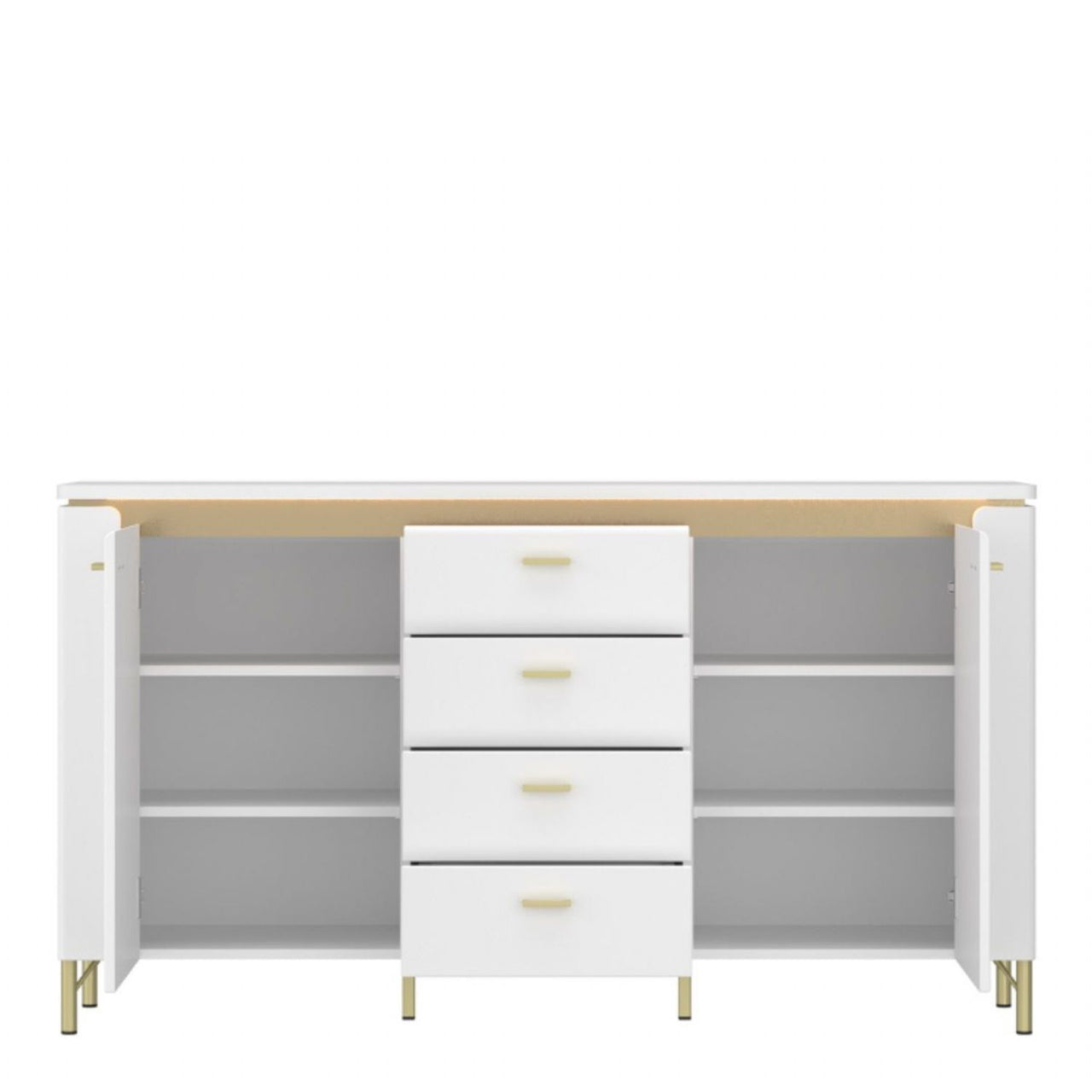 Lazio Sideboard 2 Door 4 Drawer in Alpine White White Gloss