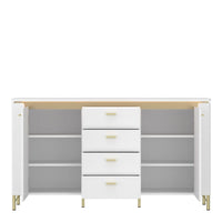 Thumbnail for Lazio Sideboard 2 Door 4 Drawer in Alpine White White Gloss