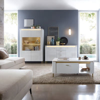 Thumbnail for Lazio Sideboard 2 Door 4 Drawer in Alpine White White Gloss