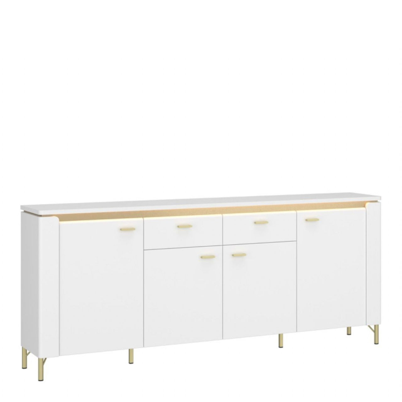 Lazio Sideboard 4 Door 2 Drawer in Alpine White White Gloss