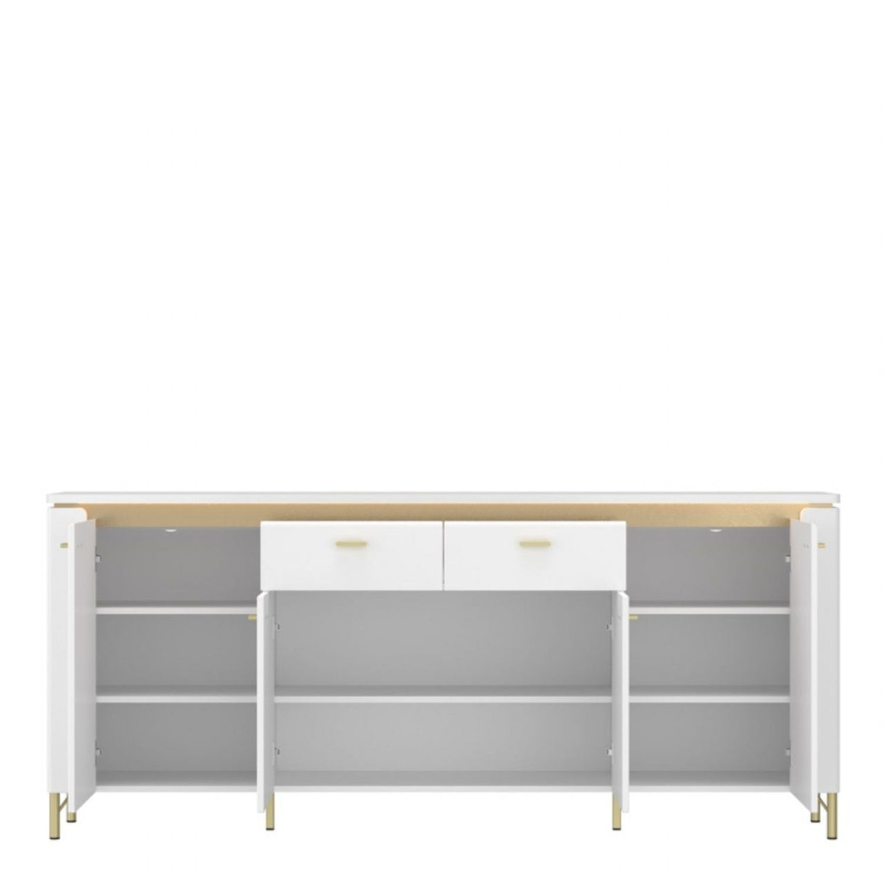 Lazio Sideboard 4 Door 2 Drawer in Alpine White White Gloss