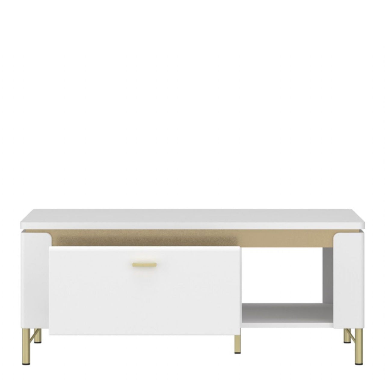 Lazio Coffee Table 1 Drawer in Alpine White White Gloss