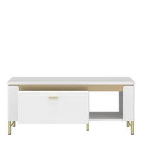 Thumbnail for Lazio Coffee Table 1 Drawer in Alpine White White Gloss