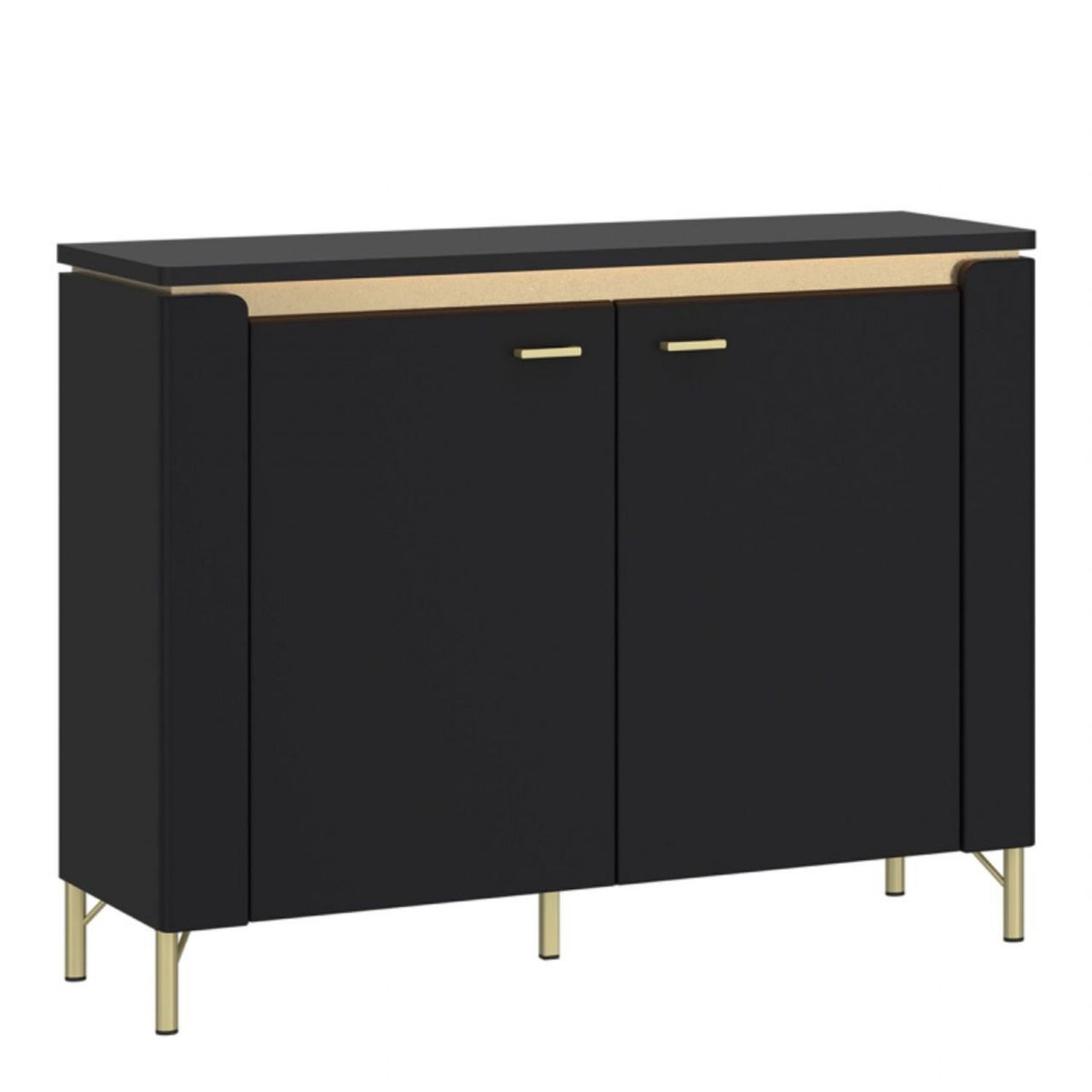 Genoa Sideboard 2 Door in Black Matt Gold