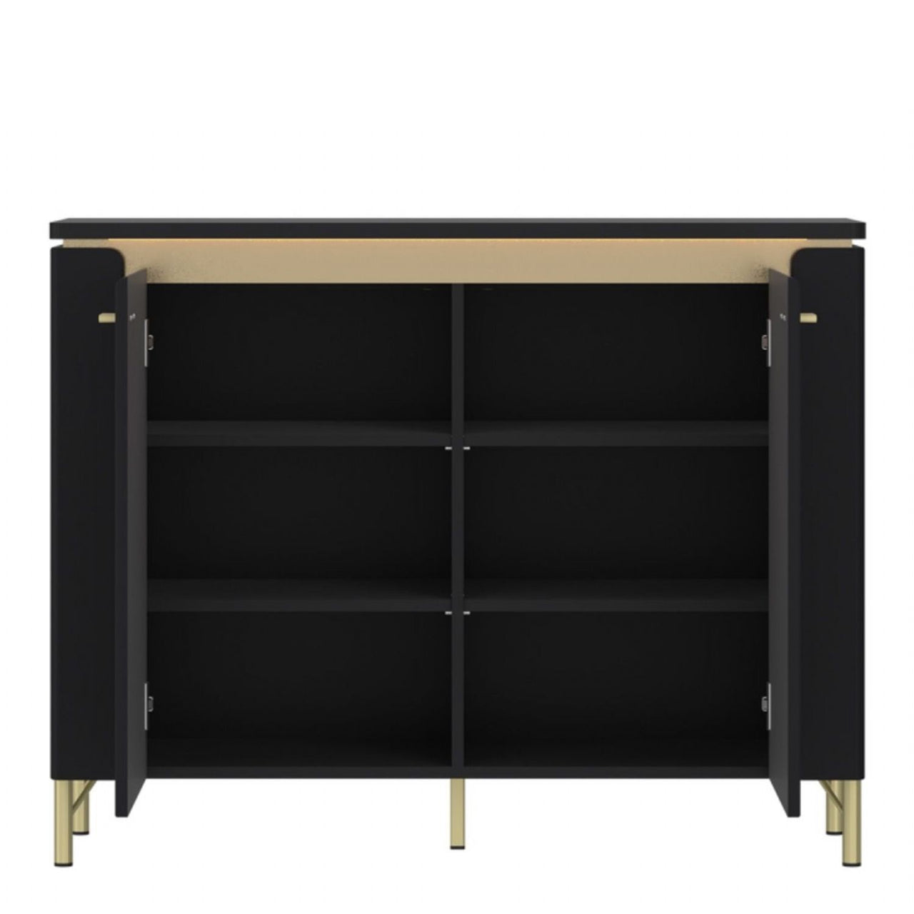 Genoa Sideboard 2 Door in Black Matt Gold