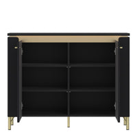 Thumbnail for Genoa Sideboard 2 Door in Black Matt Gold