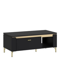 Thumbnail for Genoa Coffee Table 1 Drawer in Black Matt Gold