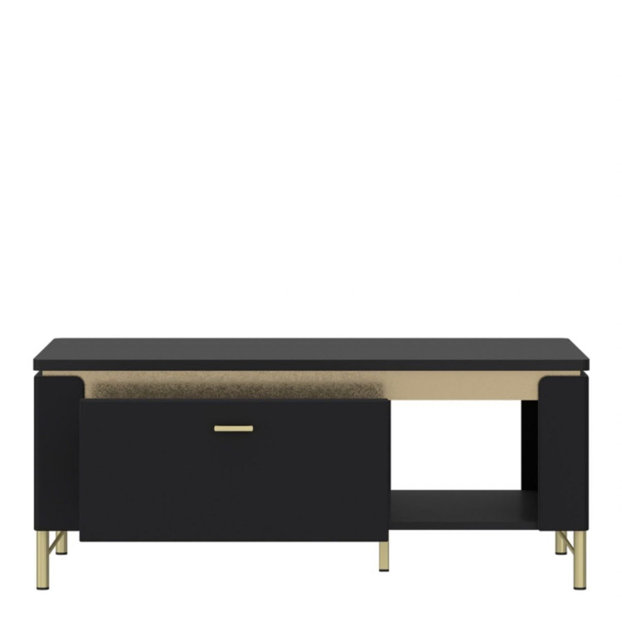 Genoa Coffee Table 1 Drawer in Black Matt Gold