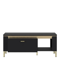 Thumbnail for Genoa Coffee Table 1 Drawer in Black Matt Gold