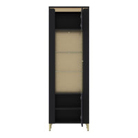 Thumbnail for Genoa Vitrin 1 Door in Black Matt Gold