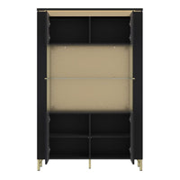 Thumbnail for Genoa Vitrin 2 Door in Black Matt Gold