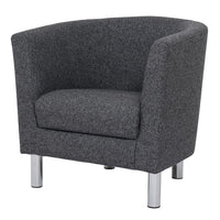 Thumbnail for Modern Dark Grey Fabric Armchair on Chrome Metal Legs