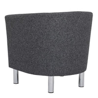 Thumbnail for Modern Dark Grey Fabric Armchair on Chrome Metal Legs