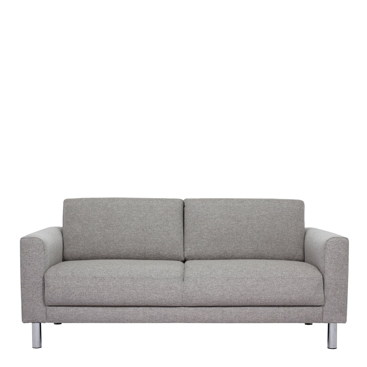 Modern Light Grey Fabric 2 Seater Sofa on Chrome Feet