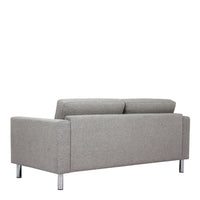 Thumbnail for Modern Light Grey Fabric 2 Seater Sofa on Chrome Feet