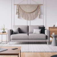 Thumbnail for Modern Light Grey Fabric 2 Seater Sofa on Chrome Feet