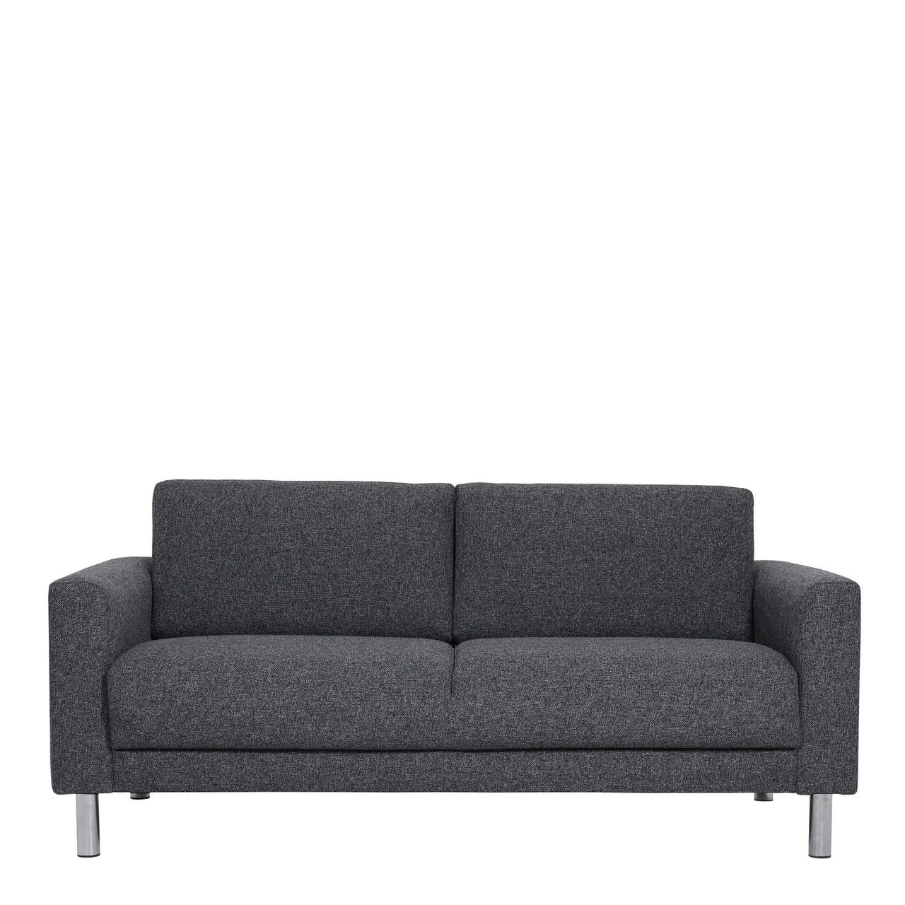 Modern Dark Grey Fabric 2 Seater Sofa on Chrome Feet