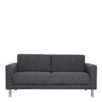 Thumbnail for Modern Dark Grey Fabric 2 Seater Sofa on Chrome Feet