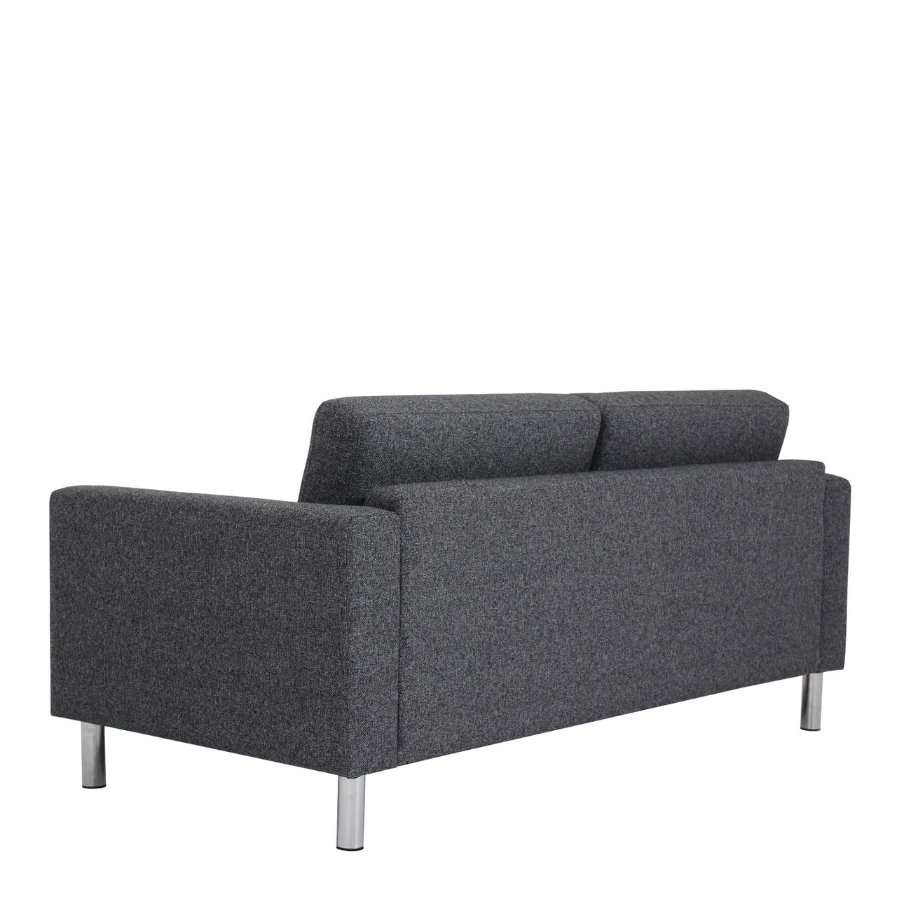 Modern Dark Grey Fabric 2 Seater Sofa on Chrome Feet