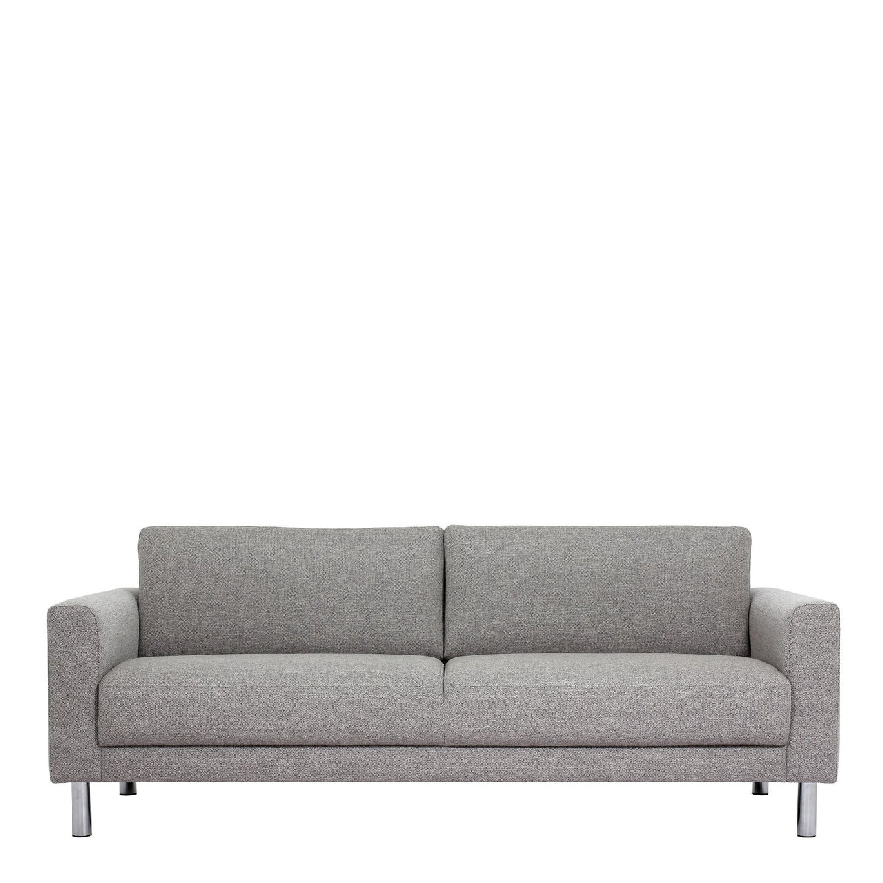 Light Grey Fabric Living 3 Seater Sofa on Chrome Feet