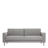 Thumbnail for Light Grey Fabric Living 3 Seater Sofa on Chrome Feet