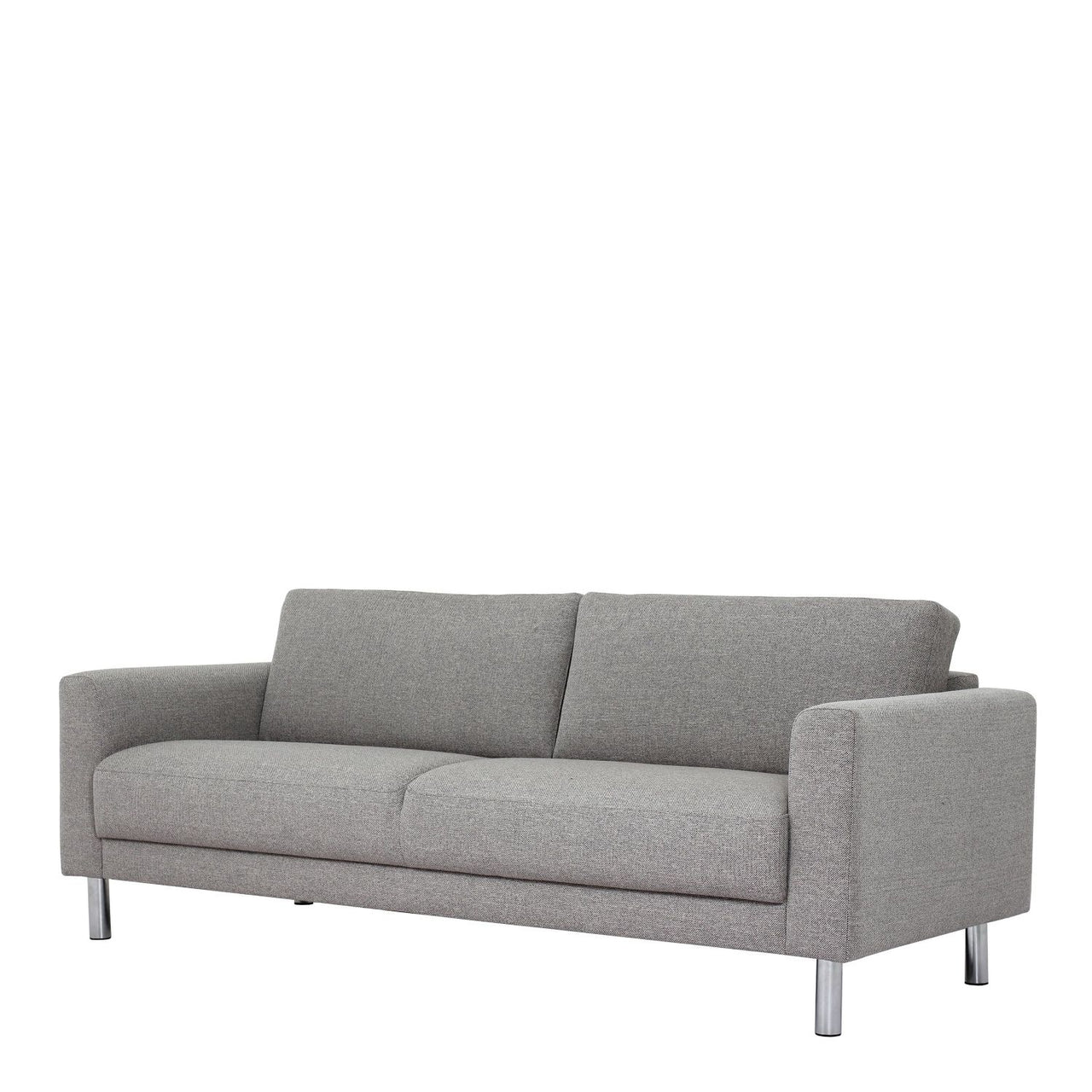 Light Grey Fabric Living 3 Seater Sofa on Chrome Feet