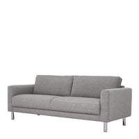 Thumbnail for Light Grey Fabric Living 3 Seater Sofa on Chrome Feet