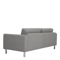 Thumbnail for Light Grey Fabric Living 3 Seater Sofa on Chrome Feet