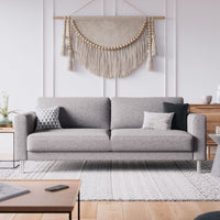 Thumbnail for Light Grey Fabric Living 3 Seater Sofa on Chrome Feet