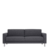 Thumbnail for Modern Dark Grey Fabric 3 Seater Sofa on Chrome Feet