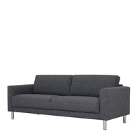 Thumbnail for Modern Dark Grey Fabric 3 Seater Sofa on Chrome Feet