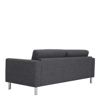 Thumbnail for Modern Dark Grey Fabric 3 Seater Sofa on Chrome Feet