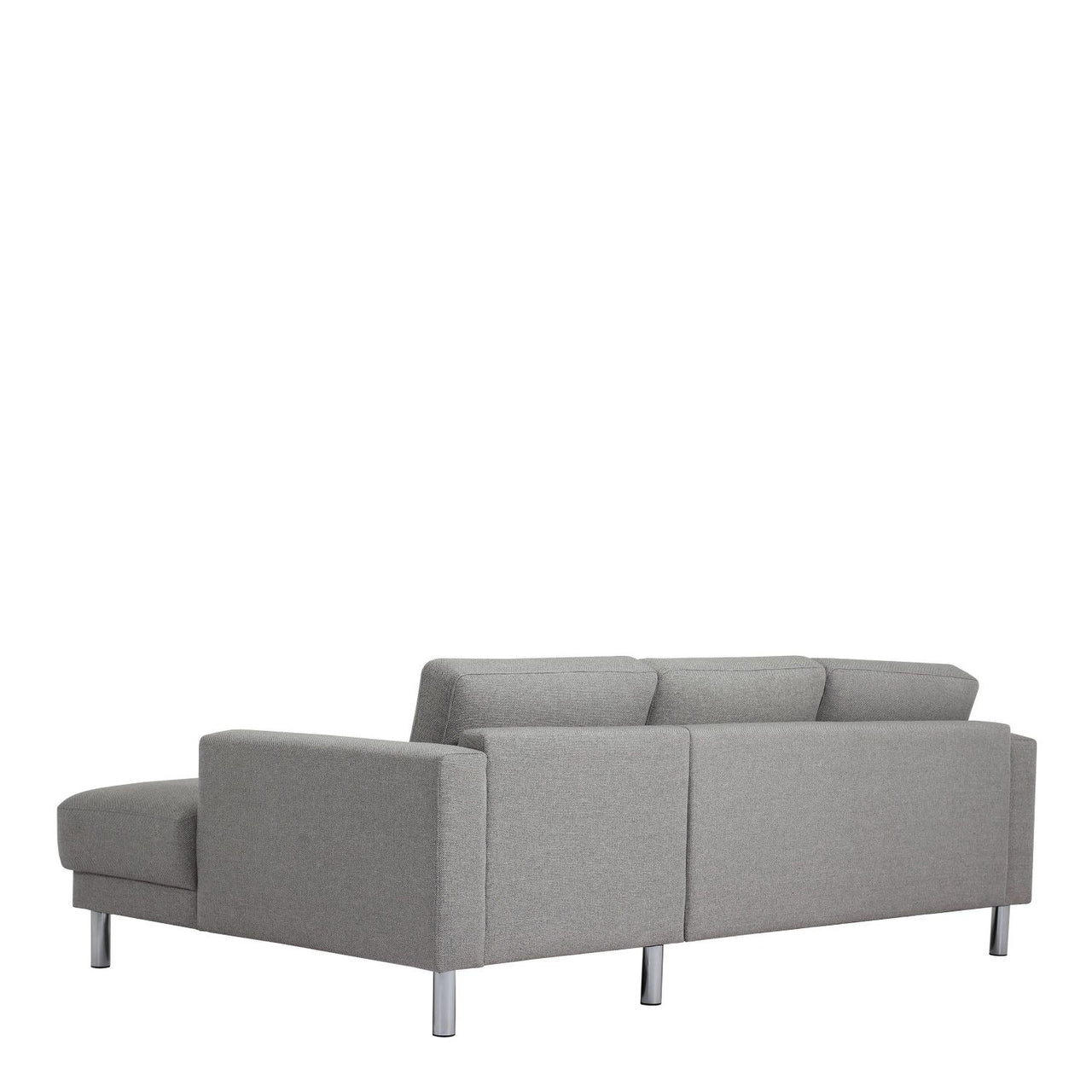 Light Grey Fabric Right Hand Corner Chaise Sofa On Metal Legs