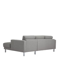 Thumbnail for Light Grey Fabric Right Hand Corner Chaise Sofa On Metal Legs