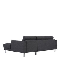 Thumbnail for Dark Grey Fabric Right Hand Corner Chaise Sofa on Chrome Metal Legs