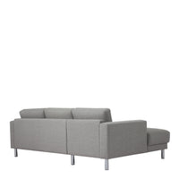 Thumbnail for Nova Light Grey Fabric Left Hand Corner Chaise Sofa on Chrome Metal Legs