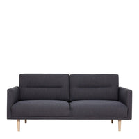 Thumbnail for Medium 2.5 Seater Sofa Fabric Dark Grey on Oak Legs