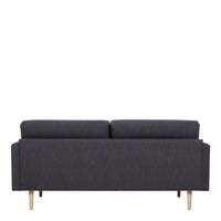 Thumbnail for Medium 2.5 Seater Sofa Fabric Dark Grey on Oak Legs