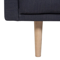 Thumbnail for Medium 2.5 Seater Sofa Fabric Dark Grey on Oak Legs