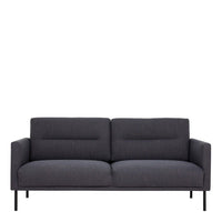 Thumbnail for Medium 2.5 Seater Sofa Fabric Dark Grey on Black Metal Legs