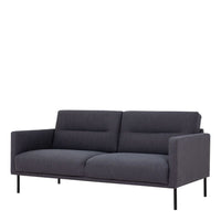 Thumbnail for Medium 2.5 Seater Sofa Fabric Dark Grey on Black Metal Legs