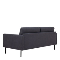 Thumbnail for Medium 2.5 Seater Sofa Fabric Dark Grey on Black Metal Legs