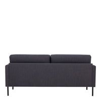 Thumbnail for Medium 2.5 Seater Sofa Fabric Dark Grey on Black Metal Legs