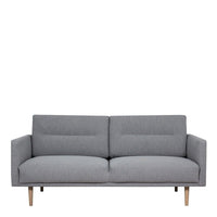 Thumbnail for Modern Medium 2.5 Seater Sofa Fabric Pale Grey on Oak Legs