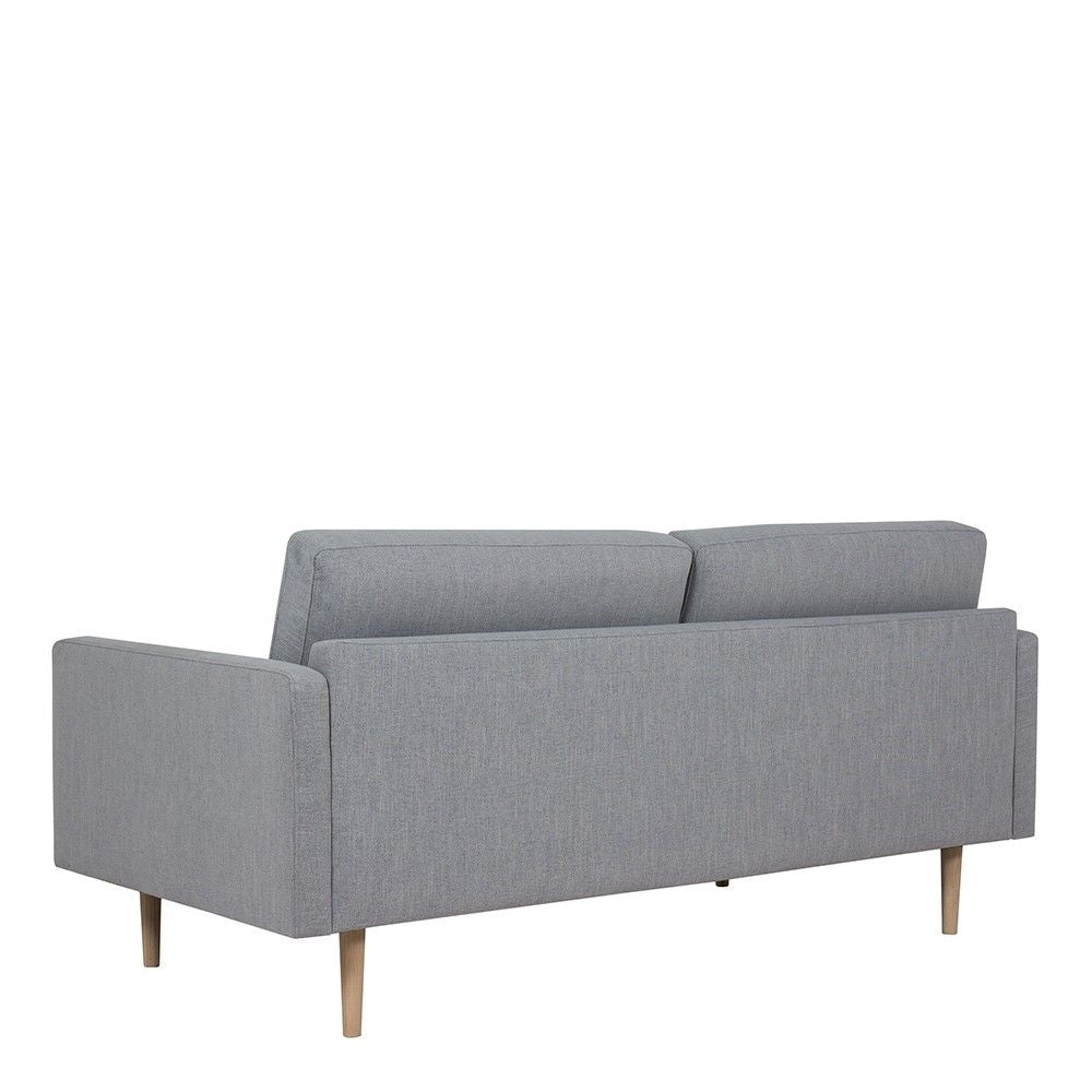 Modern Medium 2.5 Seater Sofa Fabric Pale Grey on Oak Legs