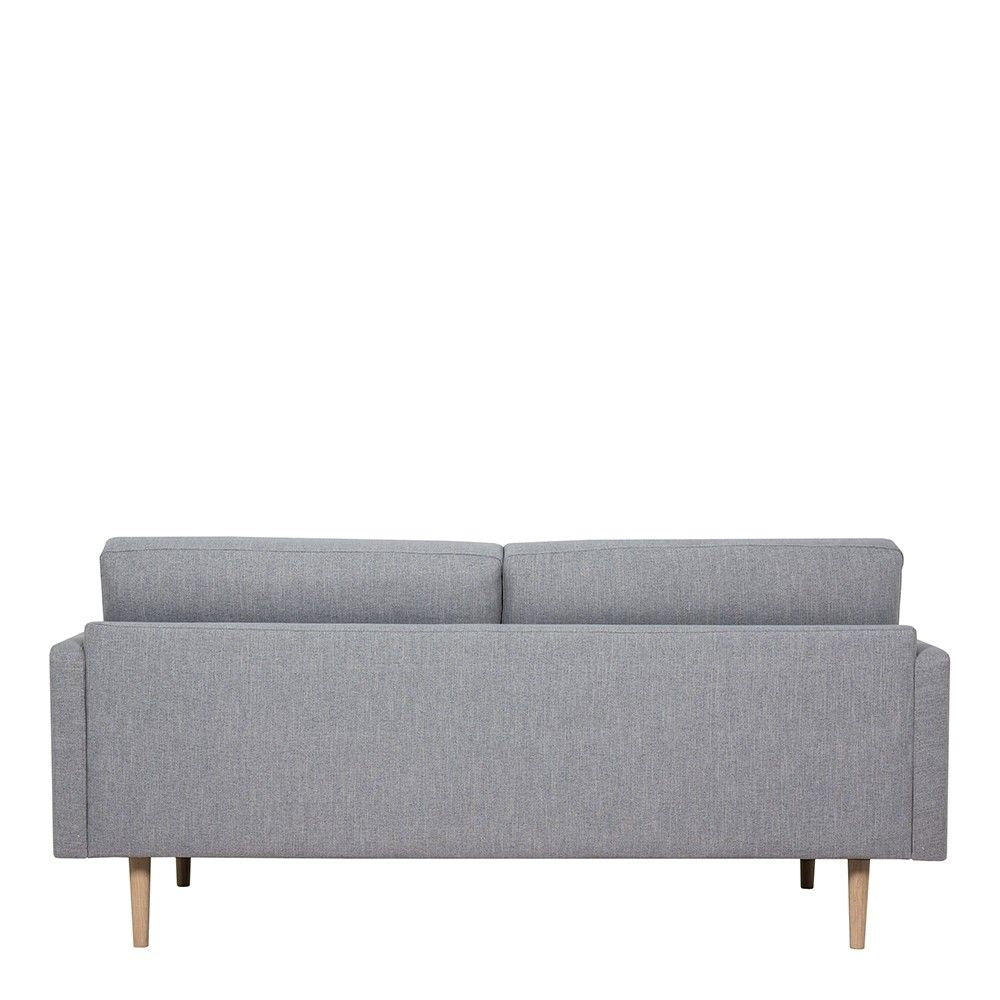 Modern Medium 2.5 Seater Sofa Fabric Pale Grey on Oak Legs