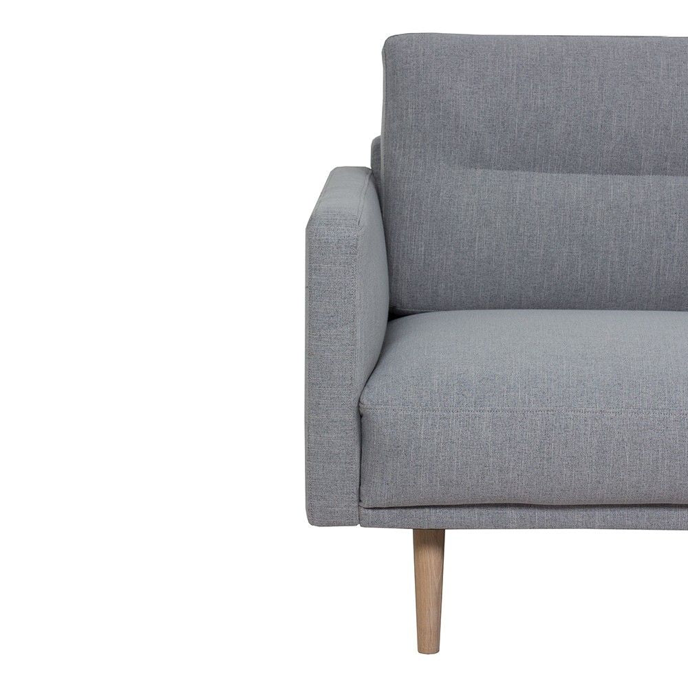 Modern Medium 2.5 Seater Sofa Fabric Pale Grey on Oak Legs