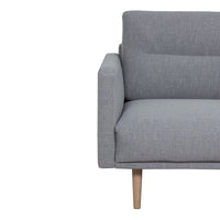 Thumbnail for Modern Medium 2.5 Seater Sofa Fabric Pale Grey on Oak Legs