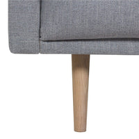 Thumbnail for Modern Medium 2.5 Seater Sofa Fabric Pale Grey on Oak Legs