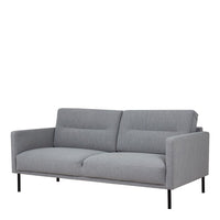 Thumbnail for Modern Medium 2.5 Seater Sofa Fabric Pale Grey on Black Metal Legs